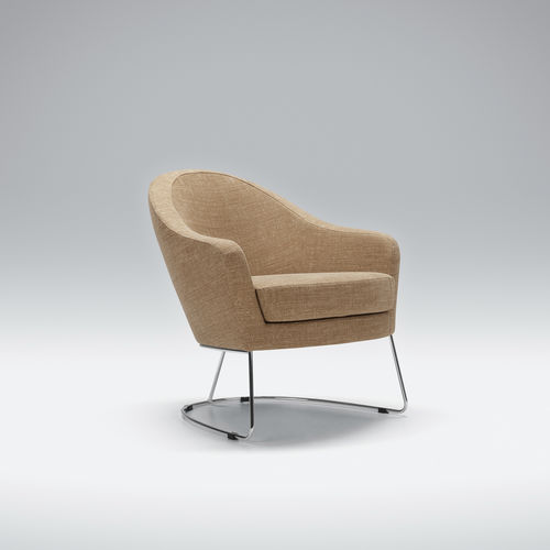 Poltrona contemporanea - SHELL - SITS Sp. z o.o. - in tessuto / in metallo / grigia