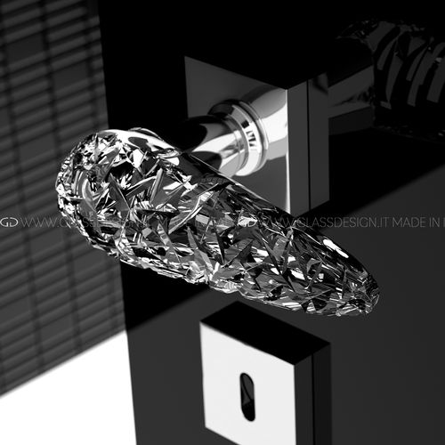 Maniglia per porta - Ice Home - GLASS DESIGN Srl - in ottone / in cristallo / contemporanea
