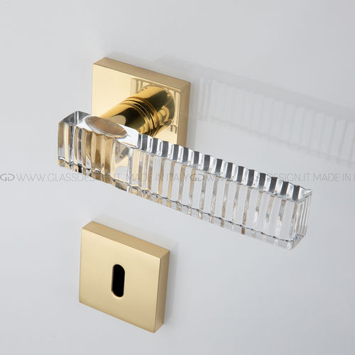 Maniglia per porta - Kos Home - GLASS DESIGN Srl - in ottone / in cristallo / contemporanea