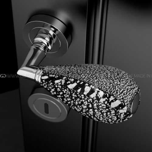 Maniglia per porta - Goccia Black/Silver - GLASS DESIGN Srl - in ottone / in vetro di Murano / contemporanea