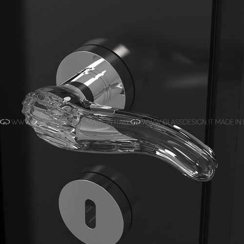 Maniglia per porta - Kiara - GLASS DESIGN Srl - in ottone / in cristallo / contemporanea