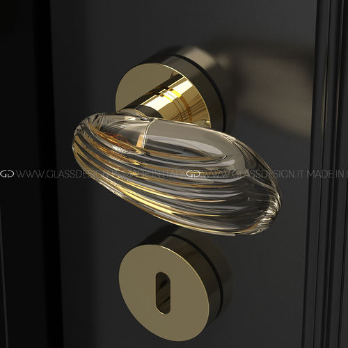 Maniglia per porta - Golf - GLASS DESIGN Srl - in ottone / in cristallo / contemporanea