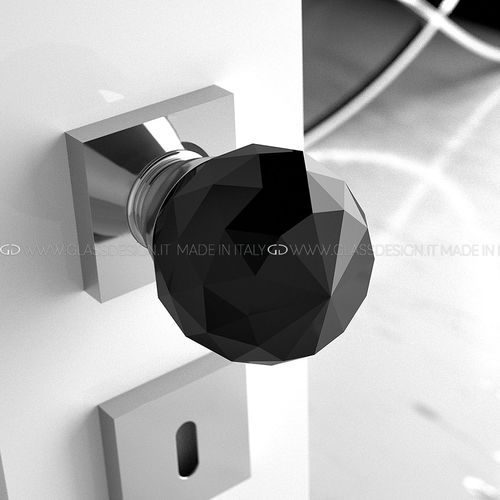Pomello per porta contemporaneo - Geo Home - GLASS DESIGN Srl - in ottone / in cristallo / satinato