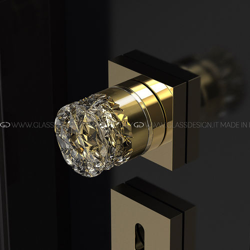 Pomello per porta contemporaneo - Mirage Home - GLASS DESIGN Srl - classico / in ottone / in cristallo