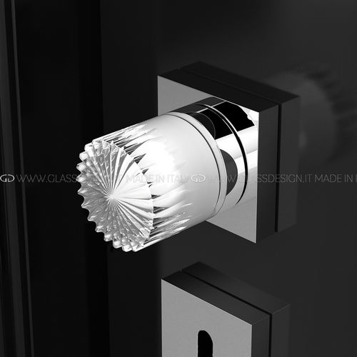 Pomello per porta contemporaneo - Ray Home - GLASS DESIGN Srl - in ottone / in cristallo / satinato