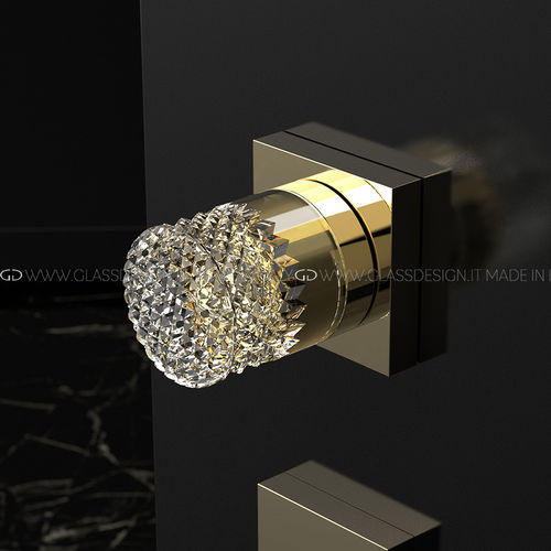 Pomello per porta contemporaneo - Princess Home - GLASS DESIGN Srl - in ottone / in cristallo / satinato