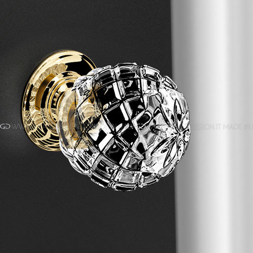 Pomello per porta classico - Stella Pull & Push - GLASS DESIGN Srl - in ottone / in cristallo