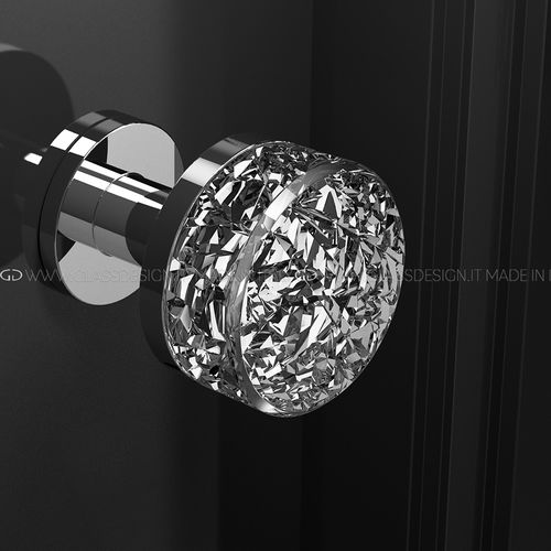 Pomello per porta contemporaneo - Mirage Pull XL - GLASS DESIGN Srl - in ottone / in cristallo