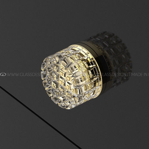 Pomello per mobile in stile - Carré - GLASS DESIGN Srl - in ottone / in cristallo