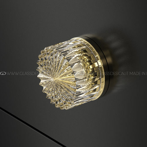 Pomello per mobile in stile - Ray - GLASS DESIGN Srl - in ottone / in cristallo