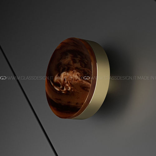 Pomello per mobile contemporaneo - Perla Tondo - GLASS DESIGN Srl - in ottone / in madreperla