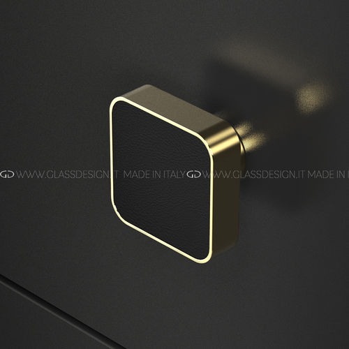 Pomello per mobile contemporaneo - Cuoio - GLASS DESIGN Srl - in ottone / in pelle
