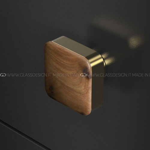 Pomello per mobile contemporaneo - Wood  - GLASS DESIGN Srl - in ottone / in legno