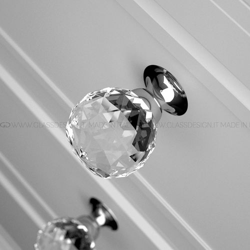 Pomello per mobile classico - Geo - GLASS DESIGN Srl - in ottone / in cristallo