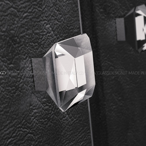 Pomello per mobile classico - Diamond  - GLASS DESIGN Srl - in ottone / in cristallo