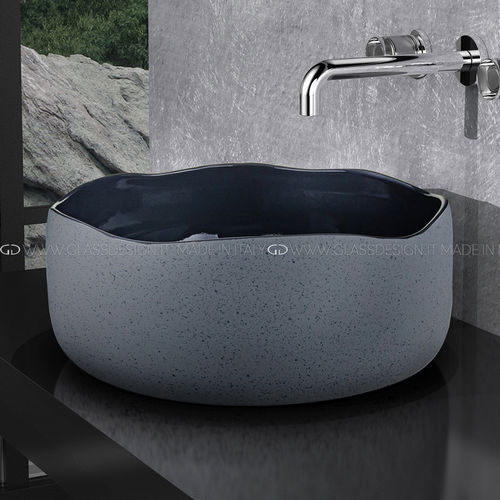 Lavabo da appoggio - MODE CLASSIC - GLASS DESIGN Srl - in ceramica / fatto a mano / rotondo