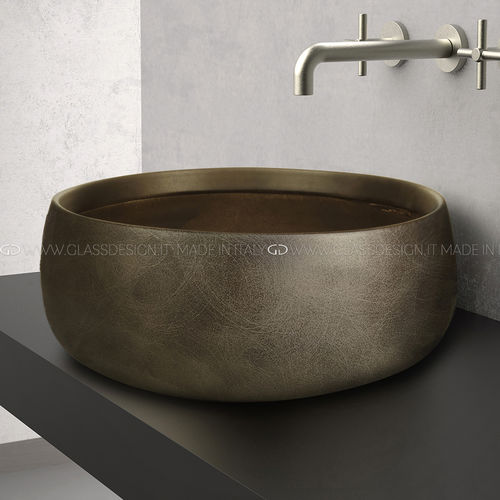 Lavabo da appoggio - POLO METAL - GLASS DESIGN Srl - in ceramica / fatto a mano / rotondo