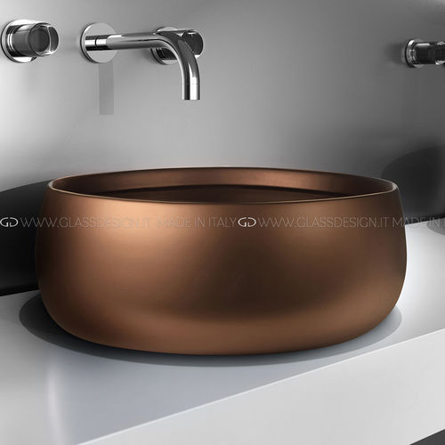 Lavabo da appoggio - POLO LUX - GLASS DESIGN Srl - in ceramica / fatto a mano / rotondo
