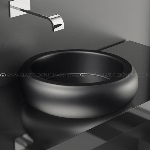 Lavabo da appoggio - GLO BALL - GLASS DESIGN Srl - in acciaio inossidabile / personalizzabile / antibatterico
