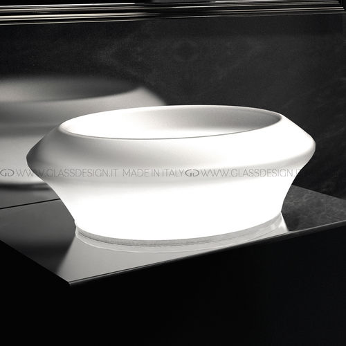 Lavabo da appoggio - Isola Murano Small - GLASS DESIGN Srl - in vetro di Murano / personalizzabile / retroilluminato
