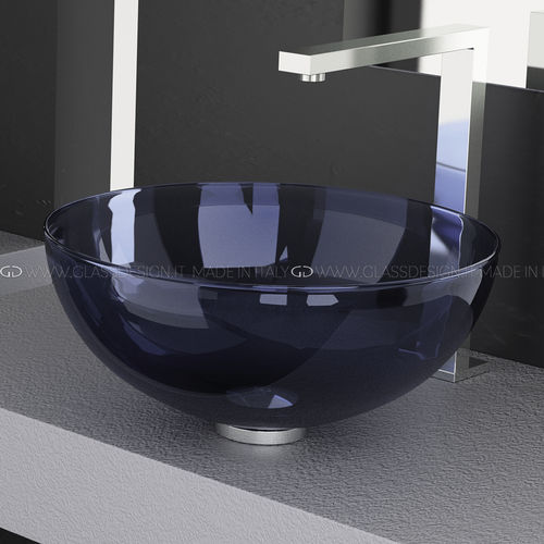Lavabo da appoggio - Laguna Murano Blue - GLASS DESIGN Srl - in vetro di Murano / antibatterico / personalizzabile