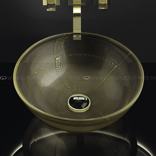 Lavabo da appoggio - Laguna Murano Oro - GLASS DESIGN Srl - in vetro di Murano / personalizzabile / fatto a mano