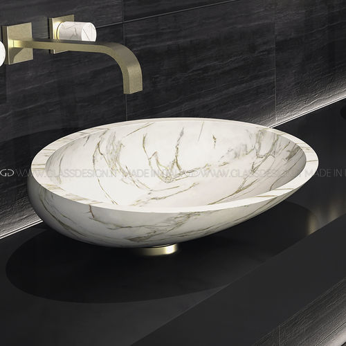 Lavabo da appoggio - Kool Max - GLASS DESIGN Srl - in marmo / personalizzabile / fatto a mano