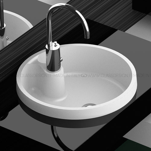 Lavabo da incasso - Naxos FL - GLASS DESIGN Srl - in VetroFreddo® / rotondo / 1 foro