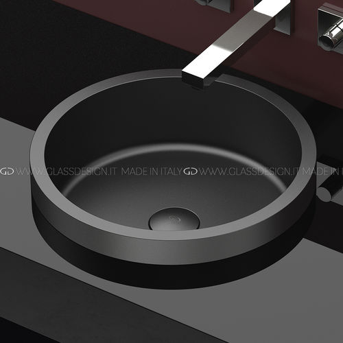 Lavabo da incasso - Tondo FL - GLASS DESIGN Srl - in VetroFreddo® / rotondo / senza foro