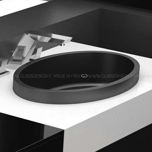 Lavabo da incasso - Ellisse FL Small/Large/XL - GLASS DESIGN Srl - in VetroFreddo® / ovale / senza foro