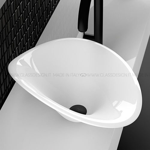 Lavabo da appoggio - Flower  - GLASS DESIGN Srl - in Pert® / senza foro / senza troppopieno