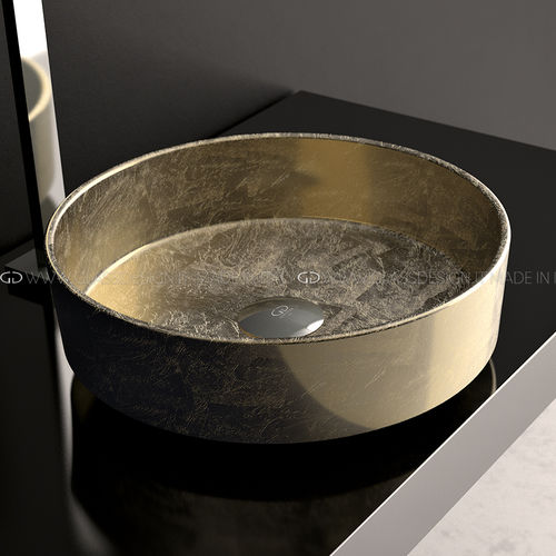 Lavabo da appoggio - Rho Lux - GLASS DESIGN Srl - in Pert® / rotondo / senza foro