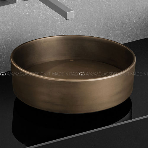 Lavabo da appoggio - Rho Vision - GLASS DESIGN Srl - in Pert® / rotondo / senza foro