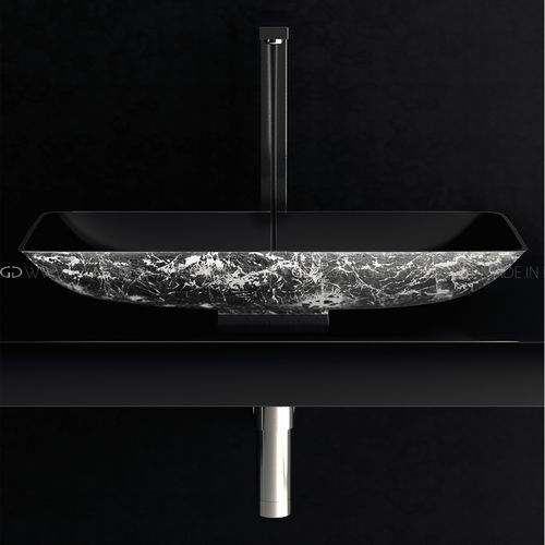 Lavabo da appoggio - Nek / Nek Lux - GLASS DESIGN Srl - in alluminio / rettangolare / senza foro
