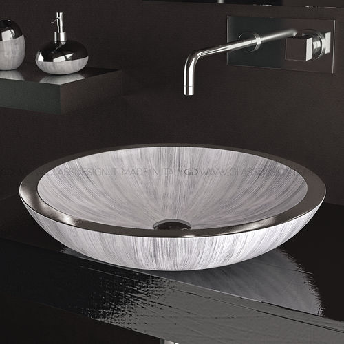 Lavabo da appoggio - Round   - GLASS DESIGN Srl - in alluminio / rotondo / senza foro