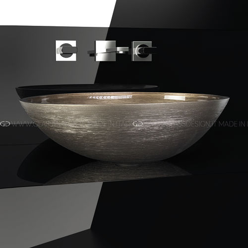 Lavabo da appoggio - Metropole Flou - GLASS DESIGN Srl - in vetro / ovale / senza foro