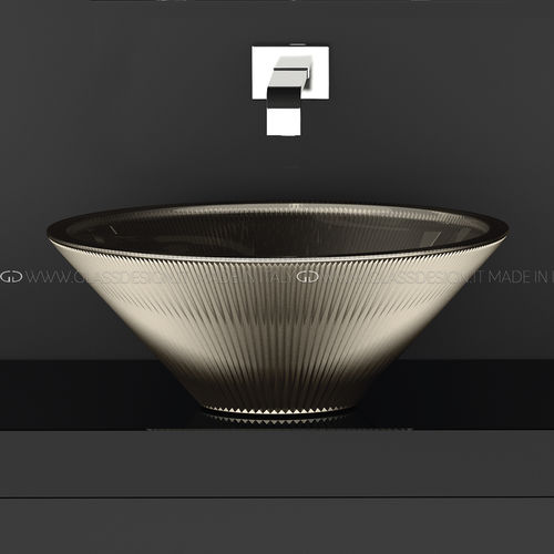 Lavabo da appoggio - Tekno Metal - GLASS DESIGN Srl - in vetro / conico / senza foro