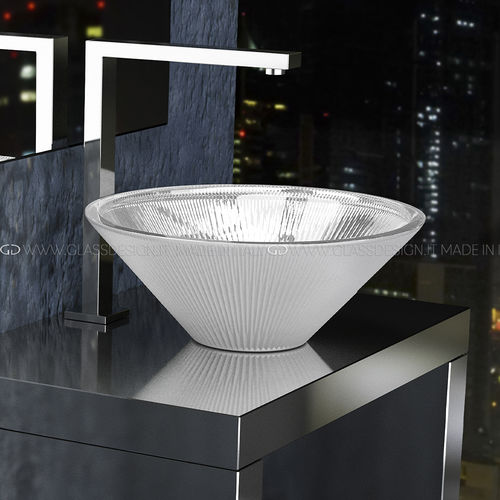 Lavabo da appoggio - Tekno Materic - GLASS DESIGN Srl - in vetro / conico / senza foro