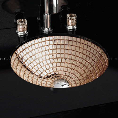 Lavabo sottopiano - Mosaic Anniversary Sotto - GLASS DESIGN Srl - in vetro / rotondo / senza foro