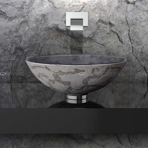 Lavabo da appoggio - Luna 34/40/44/45 - GLASS DESIGN Srl - in calcestruzzo / in cristallo / rotondo