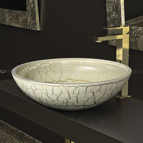 Lavabo da appoggio - Kalahari 30/40/44 - GLASS DESIGN Srl - in vetro / rotondo / senza foro