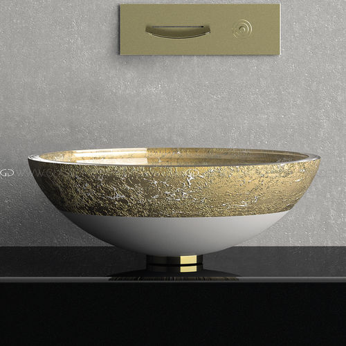 Lavabo da appoggio - FLARE TECH 40/44 - GLASS DESIGN Srl - in vetro / rotondo / senza foro