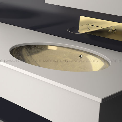 Lavabo sottopiano - FLOU SOTTO - GLASS DESIGN Srl - in vetro / ovale / senza foro