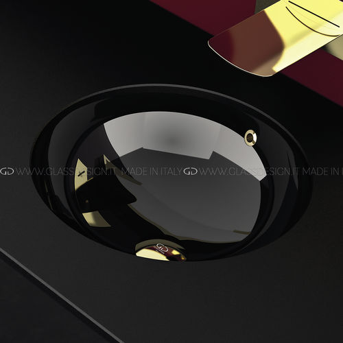 Lavabo da incasso - BOLLA SOTTO - GLASS DESIGN Srl - in vetro / rotondo / senza foro