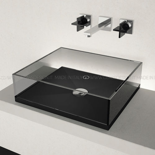 Lavabo da appoggio - SKYLINE S/M/L/XL - GLASS DESIGN Srl - in vetro / rettangolare / senza foro
