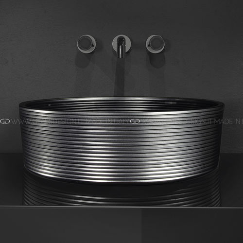 Lavabo da appoggio - Line Katino - GLASS DESIGN Srl - in vetro / circolare / senza foro