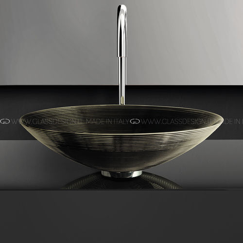 Lavabo da appoggio - CITY LUX - GLASS DESIGN Srl - in vetro / rotondo / senza foro