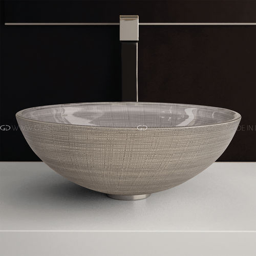 Lavabo da appoggio - Venice 34/40/44 - GLASS DESIGN Srl - in cristallo / rotondo / senza foro