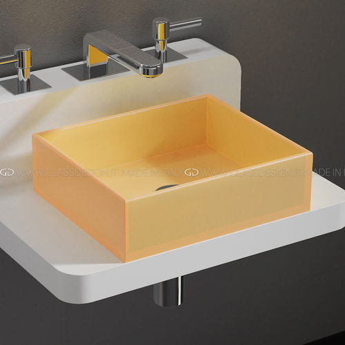 Lavabo da appoggio - GUM - GLASS DESIGN Srl - in silicone / personalizzabile / antibatterico