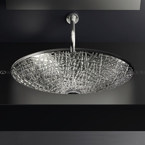 Lavabo sottopiano - Ice Oval Lux Sotto/Ice Oval Lux XL Sotto - GLASS DESIGN Srl - in cristallo / ovale / senza foro
